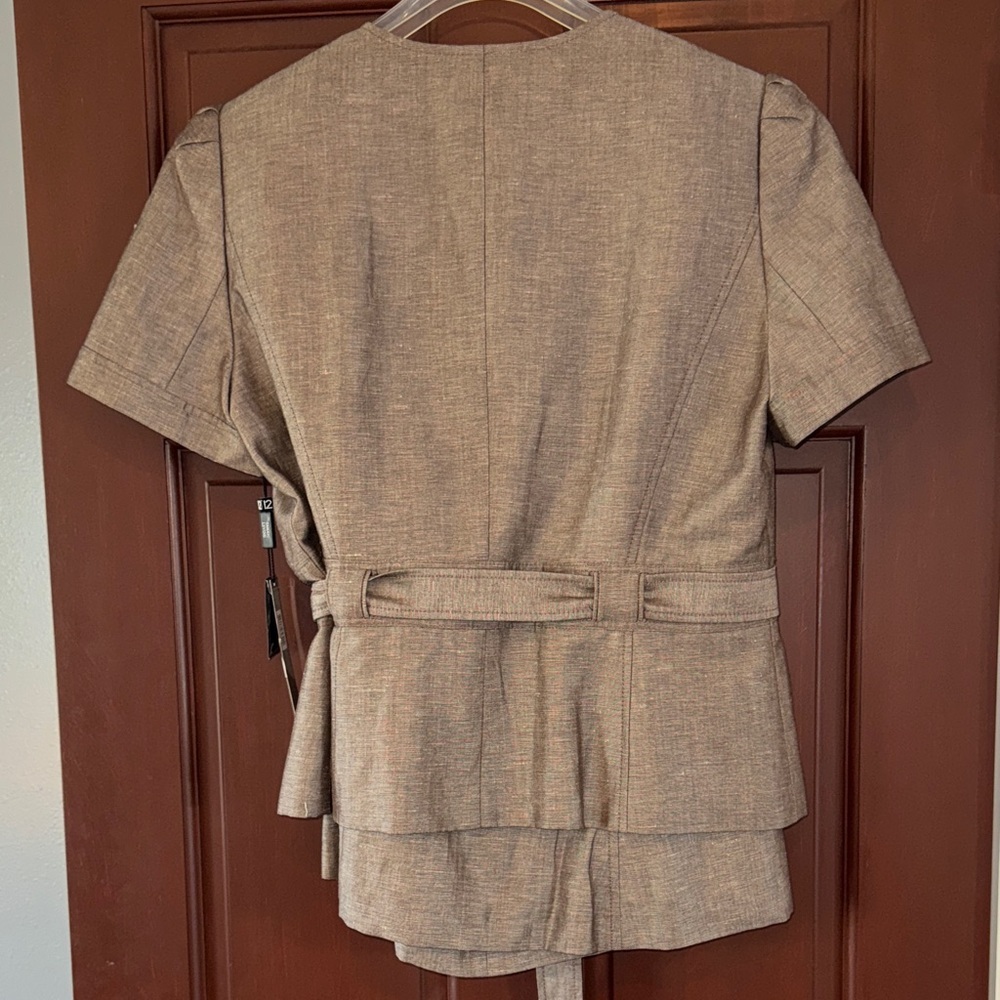 NWT!! Brown Short Sleeve Blazer with skirt and Belt - Picture 3 of 8